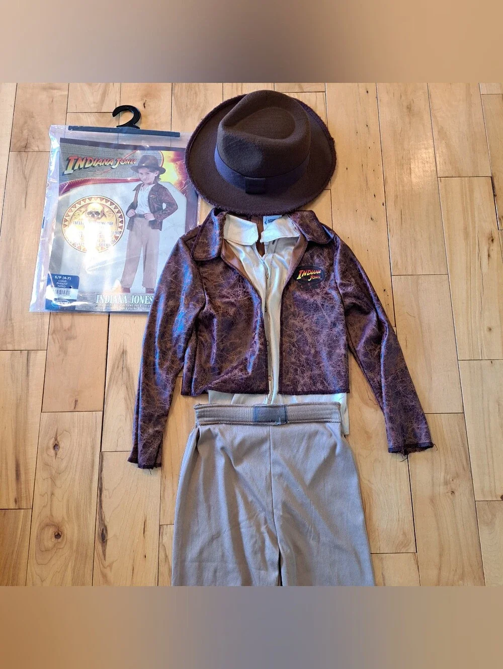 Jazwares INDIANA JONES COSTUME Kids Size Small 4-7 3-Piece Halloween Dress Up